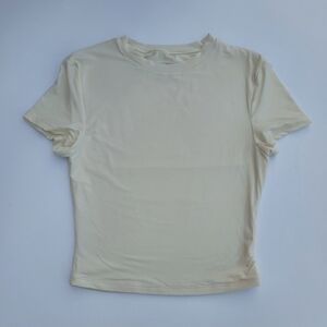 Pedigree ButterSoft Baby Tee Crop Top | Cream White